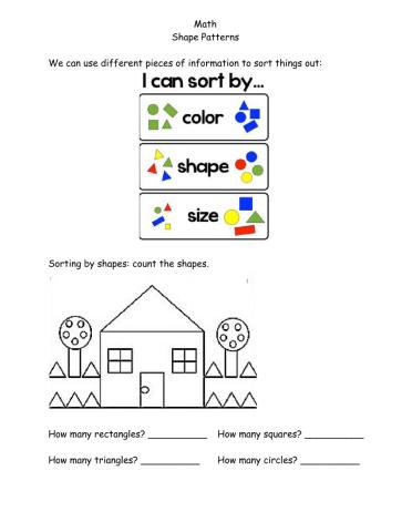 Math Sorting things bar shape, color or size May 12