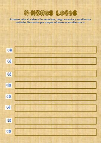 Escribo números al dictado