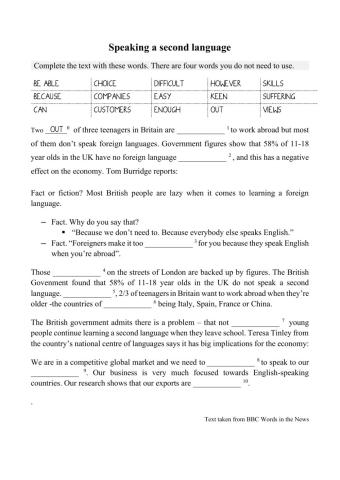 Speaking a second language