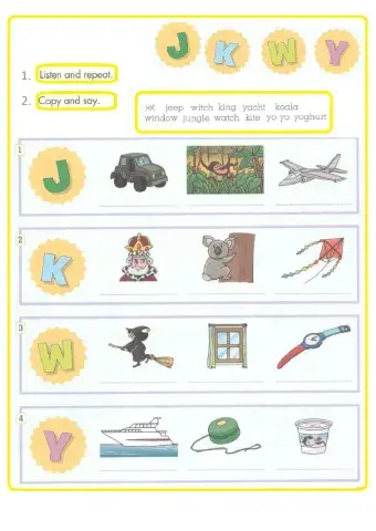 Alphabet: J, K, W, Y.