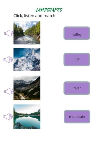 Landscapes vocabulary