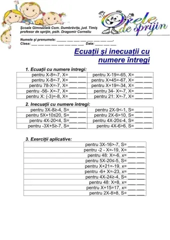 Ecuații și inecuații cu numere întregi