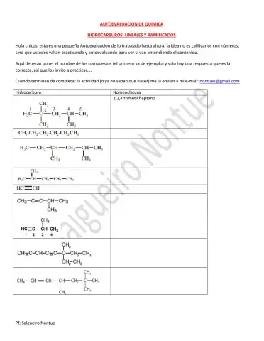 Hidrocarburos lineales y ramificados