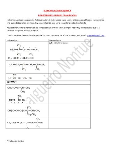 Hidrocarburos lineales y ramificados