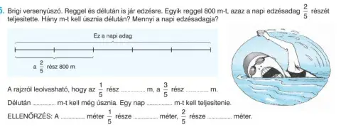 Szöveges feladat - törtek