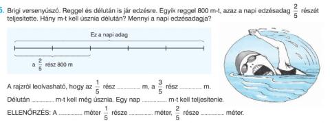 Szöveges feladat - törtek