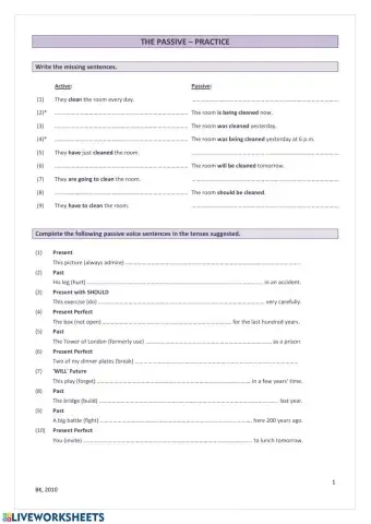 PASSIVE VOICE exercises