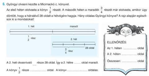 Szöveges feladat - törtek