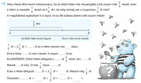 Szöveges feladat - törtek