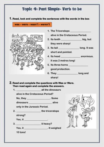 Dinosaurs & Simple Past - Verb to Be