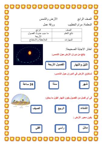 الارض والشمس