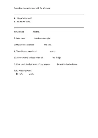 Prepositions of place
