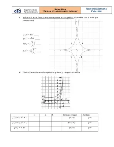 Fórmula de la func. Exponencial