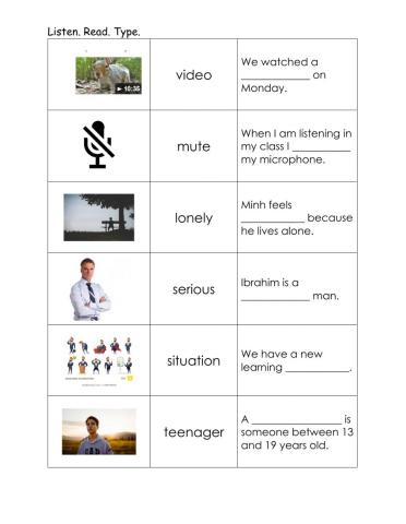 Spelling words A New Class Online