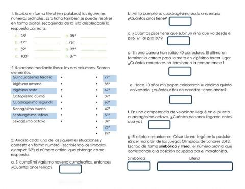 Números Ordinales 3° grado 