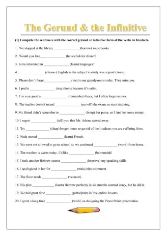 The Gerund & the Infinitive