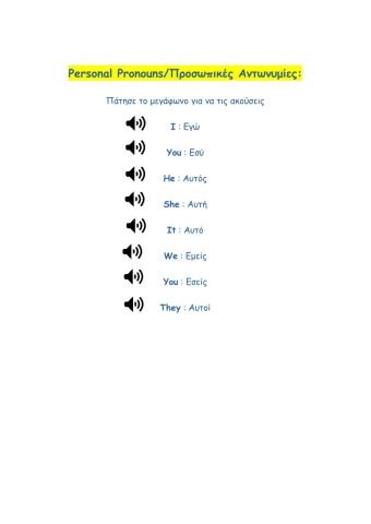 Personal Pronouns