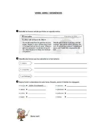 Verb, arrel i desinències