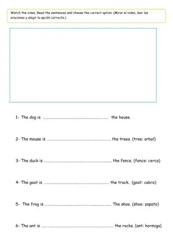 Prepositions: in front of - behind - between