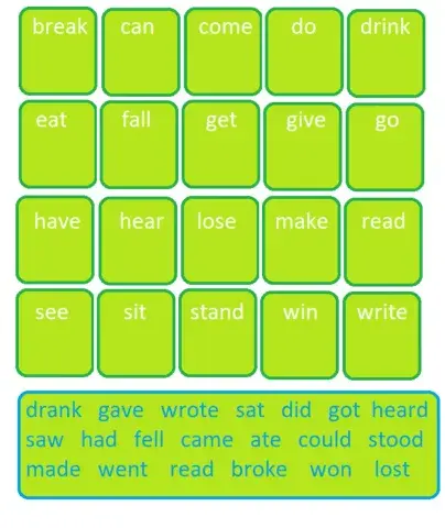 Irregular verbs level 1