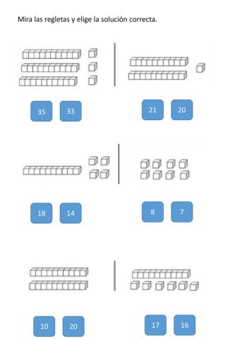 Une REGLETAS con su número