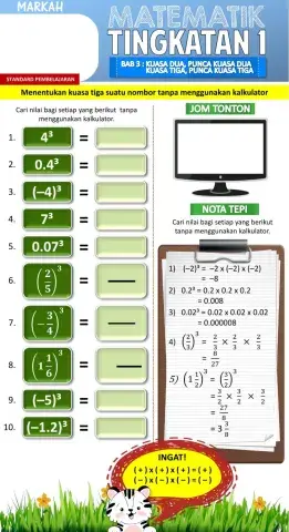 Menentukan kuasa tiga suatu nombor tanpa menggunakan kalkulator