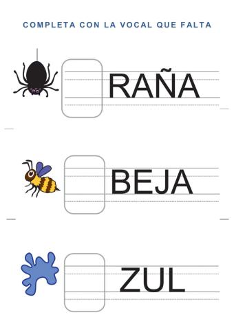 Completa con la vocal que falta