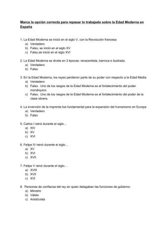 Actividades repaso ii edad moderna 5º