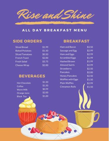Breakfast Menu