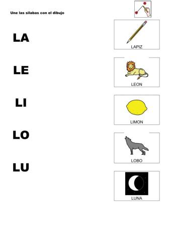 Unir silabas-palabras L