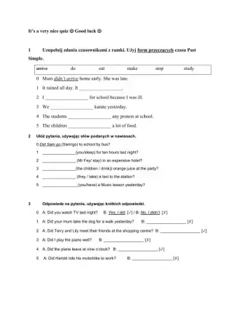 Past Simple - negative and questions