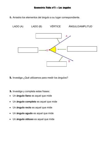 Geometría ficha nº3 los ángulos