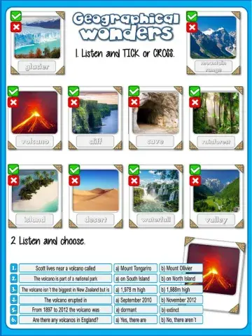 Geographical Wonders Listenings