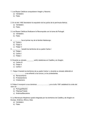 Actividades repaso I edad moderna 5º