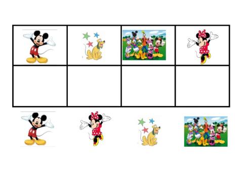 Asociación imágenes iguales-Mickey Mouse