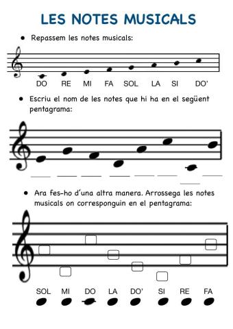 Les notes musicals