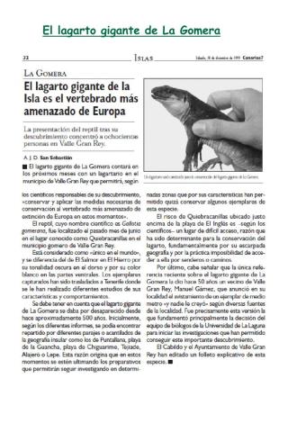 El lagarto gigante de la Gomera