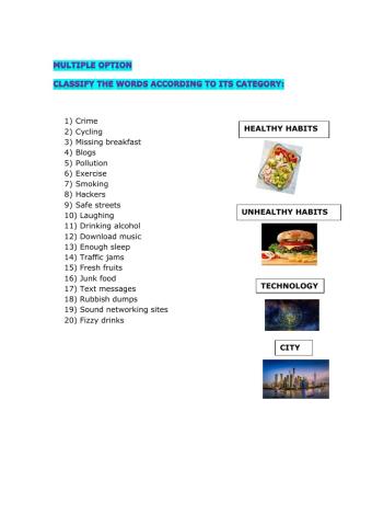 Multiple option (vocabulary)