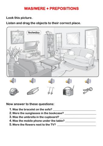 Was-were + prepositions
