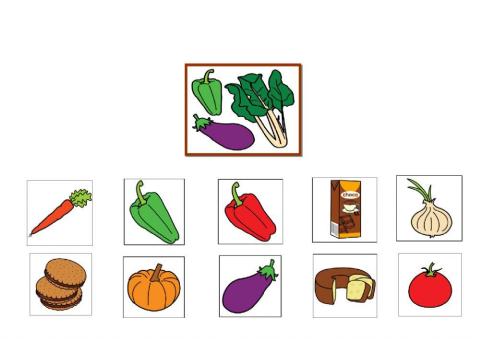 Selecciona las verduras.