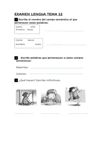 Examen lengua tema 12