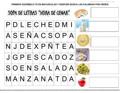 SOPAS DE LETRAS (rutinas)