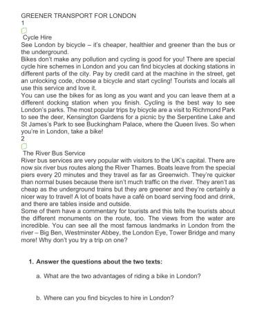 Greener transport for London.