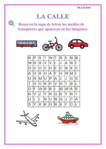 Busca los medios de transporte