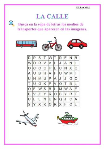 Busca los medios de transporte