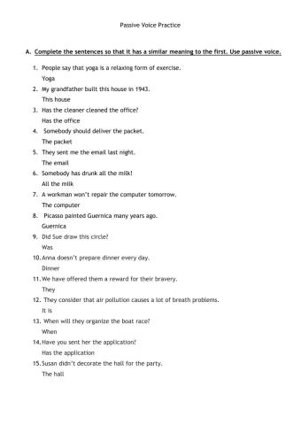 Passive Voice - Practice