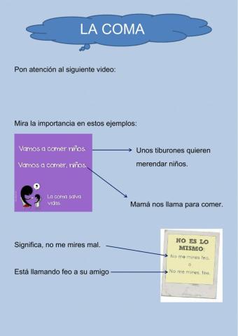 Ortografia, la coma.