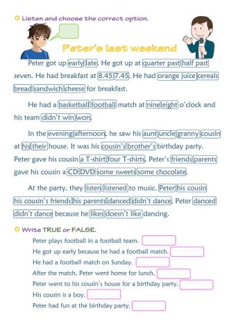 Past tense - listening