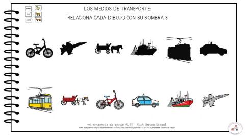Los medios de transporte: une sombra con dibujo 3