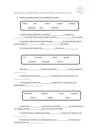 Completar texto con palabras 5